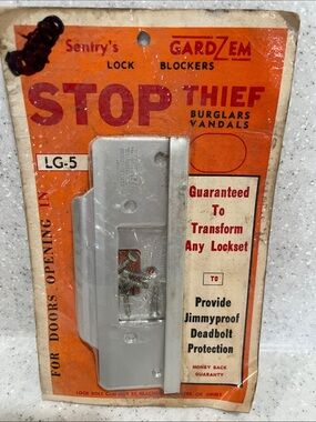 Sentry’s GARD ZEM Lock Blockers NIP Guard Silver Tone LG-5 Stop Thief’s *READ*